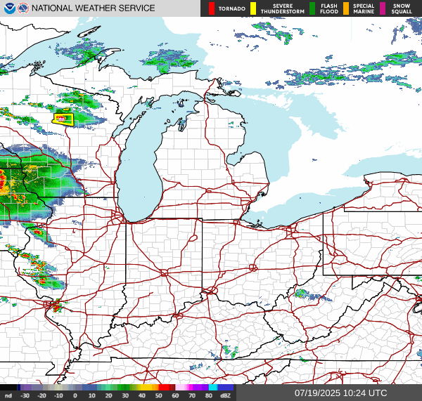 Weather radar map